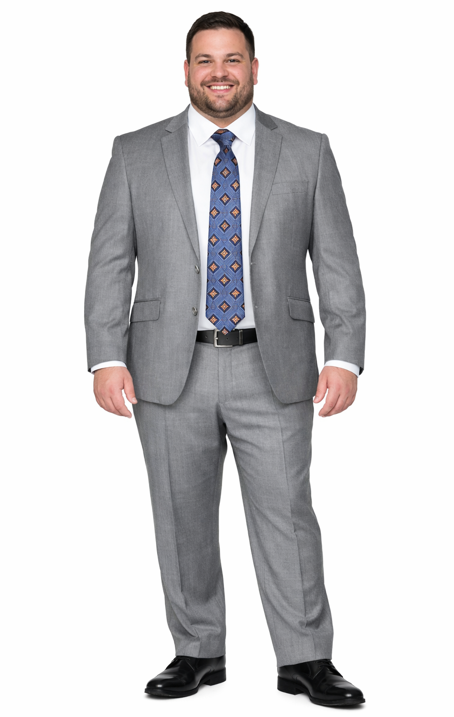 Bertolini 2Pc & 3PC Lt. Gray Two-button Wool & Silk Blend Suit by Usamensoutlet