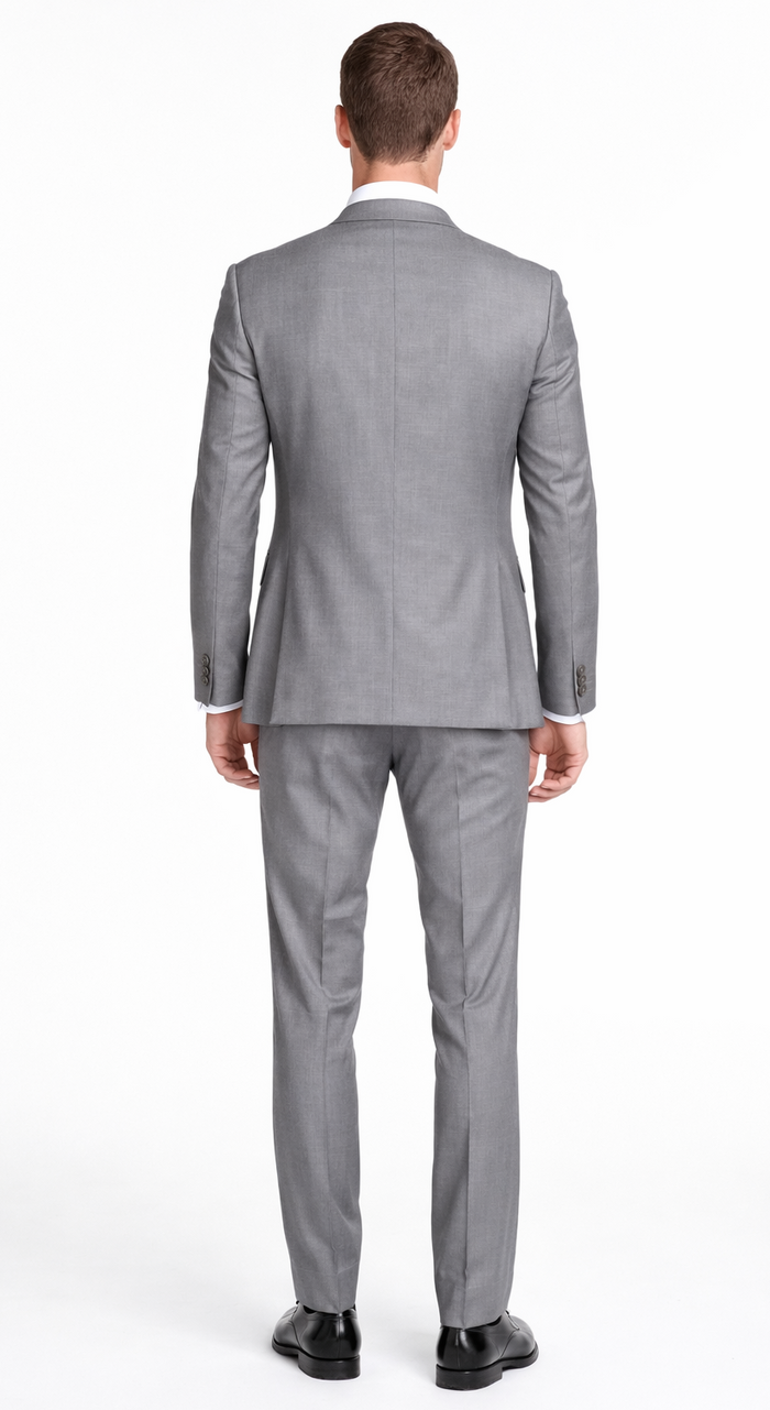 Bertolini 2Pc & 3PC Lt. Gray Two-button Wool & Silk Blend Suit by Usamensoutlet