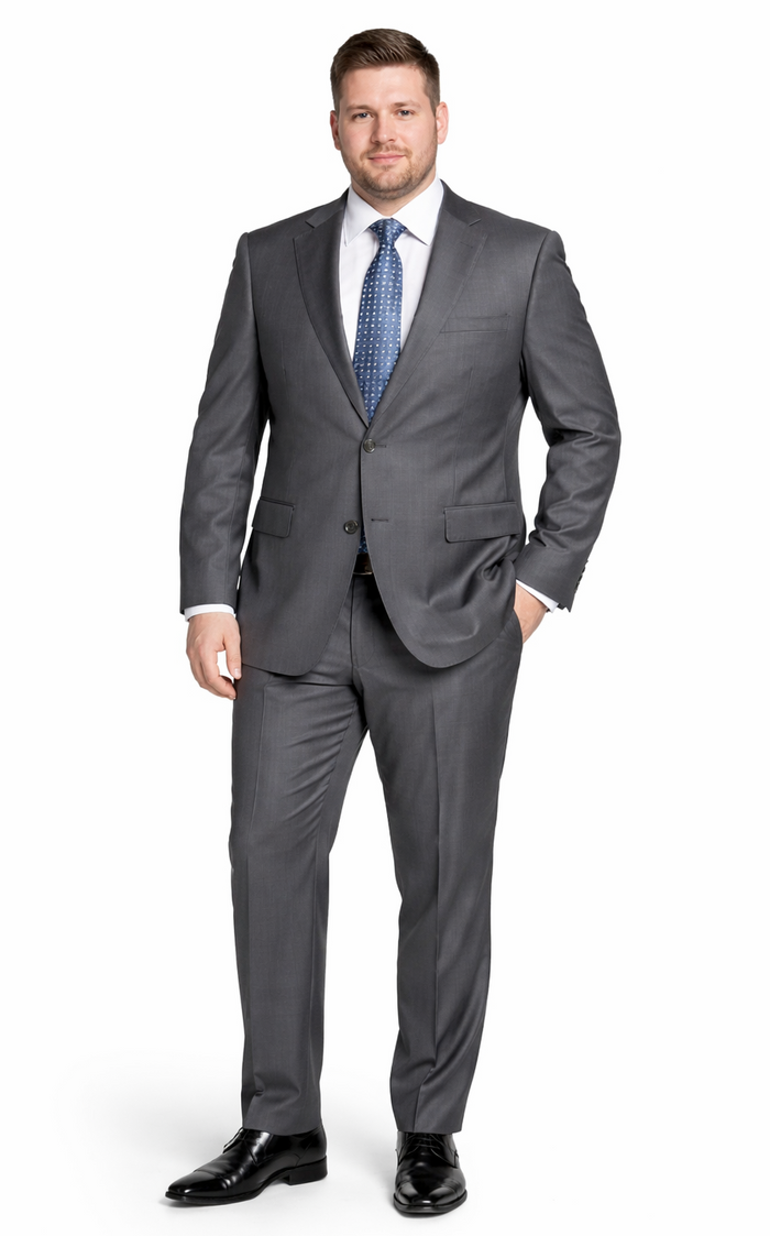 Bertolini 2PC Gray Two-button Suit Wool & Silk by Usamensoutlet