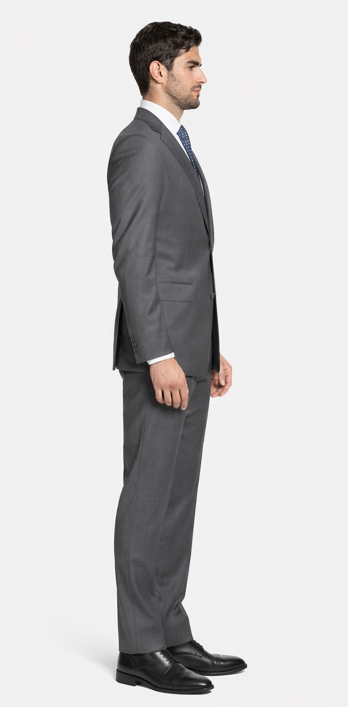 Bertolini 2PC Gray Two-button Suit Wool & Silk by Usamensoutlet