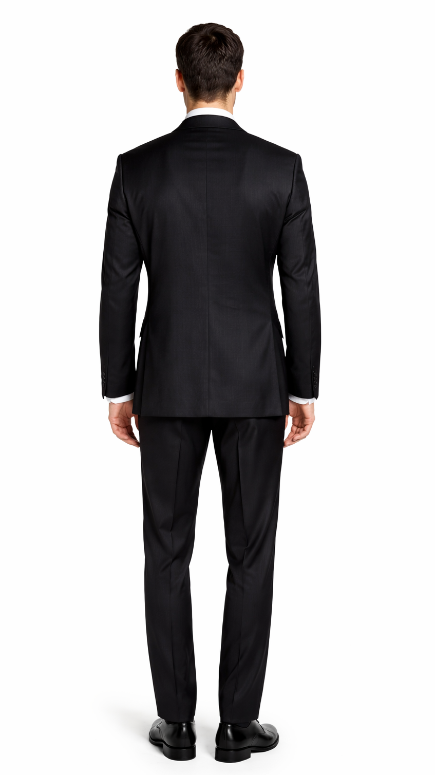 Bertolini 3Pc Wool & Silk Solid Black Suit by Usamensoutlet