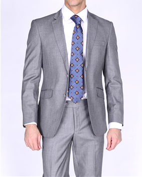Bertolini 2Pc & 3PC Lt. Gray Two-button Wool & Silk Blend Suit by Usamensoutlet