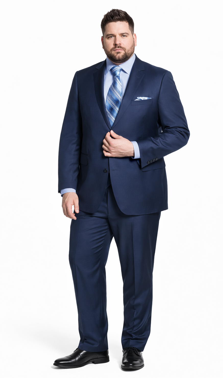 Bertolini Wool & Silk 2Pc French Blue Suit by Usamensoutlet