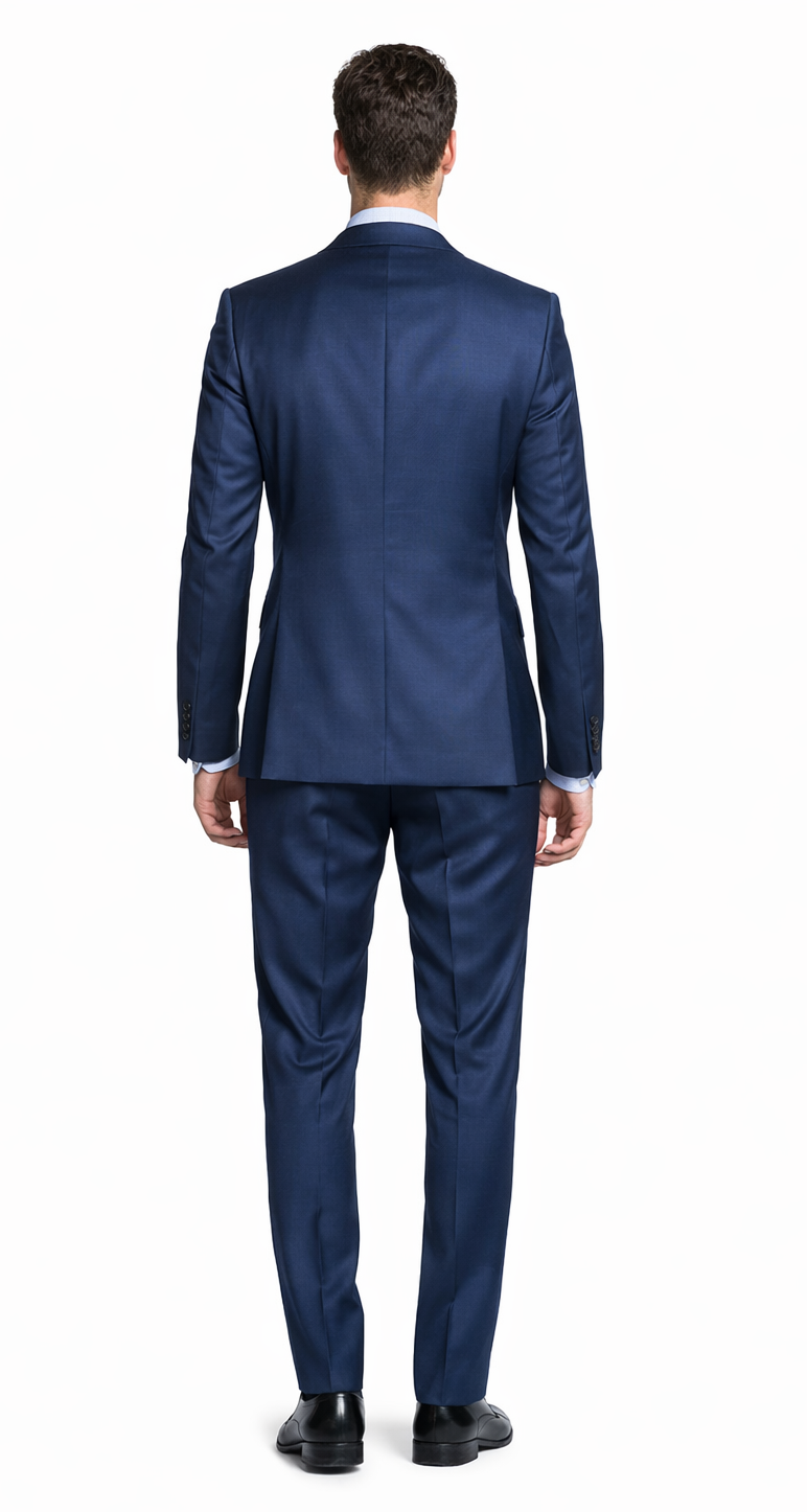 Bertolini Wool & Silk 2Pc French Blue Suit