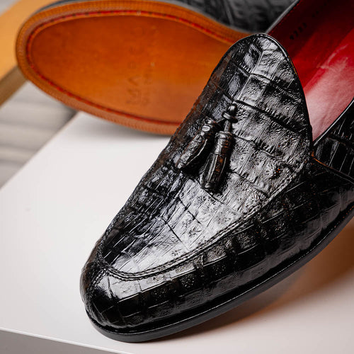 Marco Di Milano Bianchi Black Leather Luxury Shoe