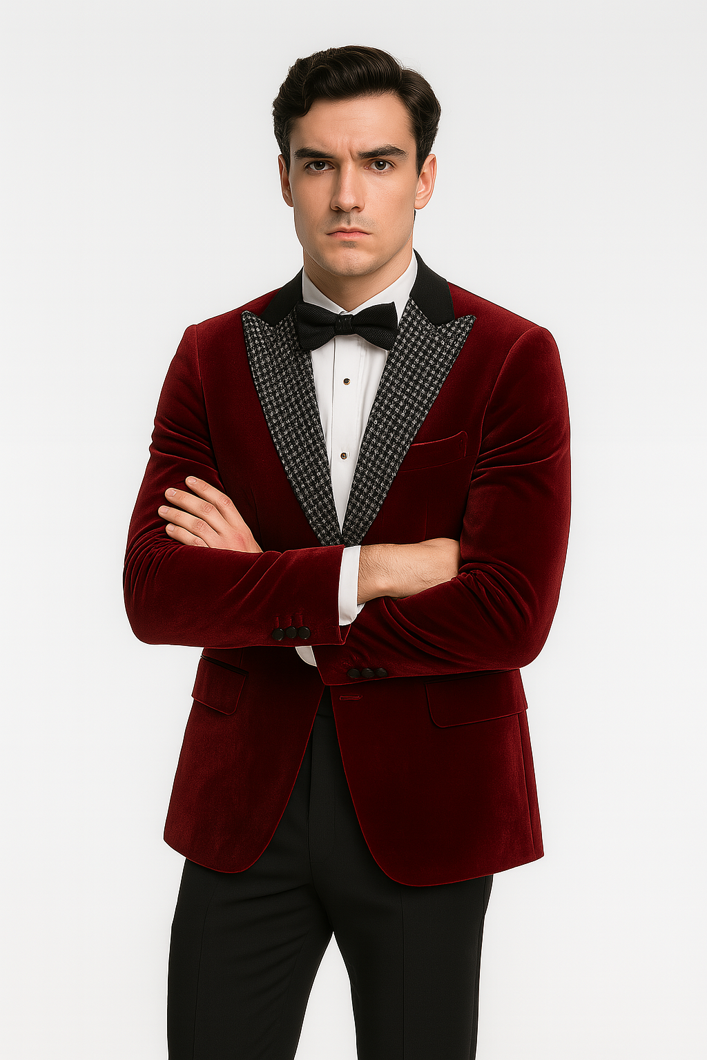 Big and Tall Velvet Blazer in Color Red  - Sportcoat  Rhinestone-Embedded  Stacy Adams – SuitUSA