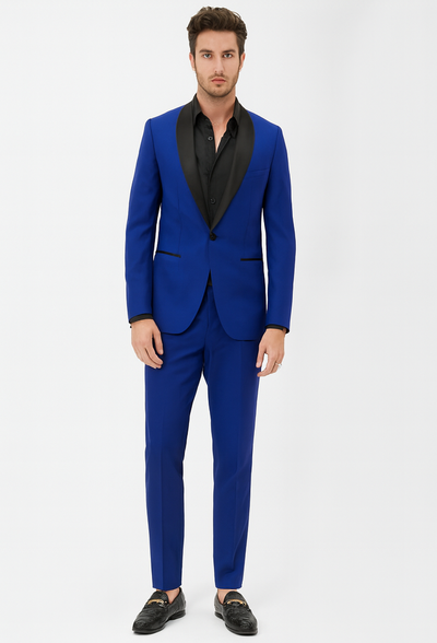 Black And Royal Blue Tuxedo - Prom Wedding Suit Royal Blue Prom Dress