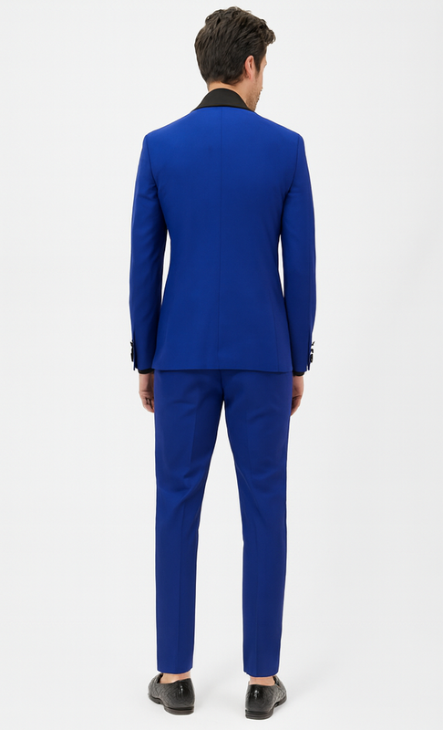 Men’s Black and Royal Blue Tuxedo – Luxury Prom & Wedding Suit