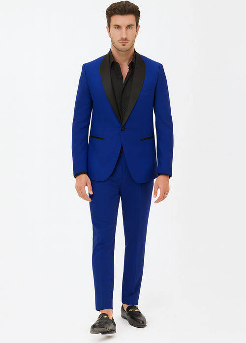 Black And Royal Blue Tuxedo - Prom Wedding Suit Royal Blue Prom Dress