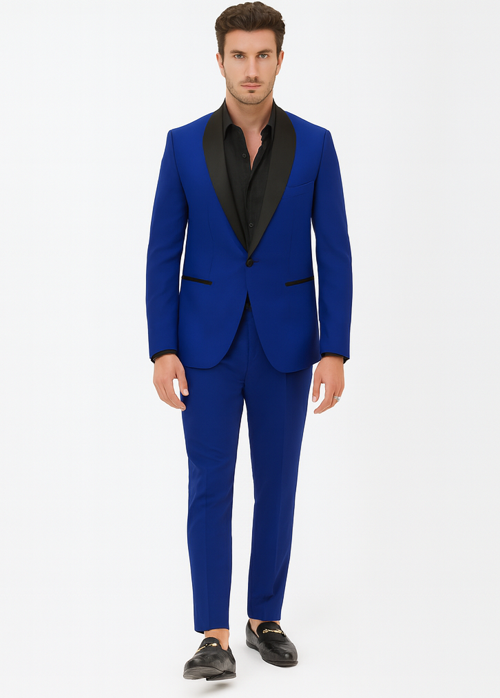 Black And Royal Blue Tuxedo - Prom Wedding Suit Royal Blue Prom Dress
