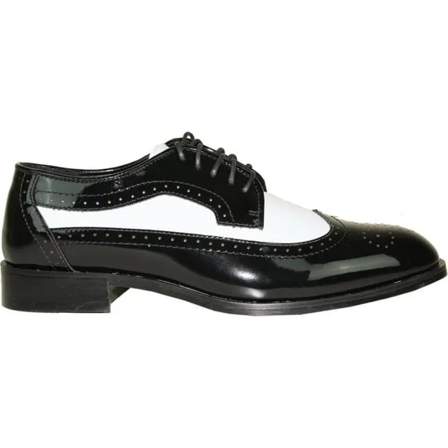 Black & White Wingtip Men's Tuxedo Shoes – Vintage Gatsby Spat Dress Shoes