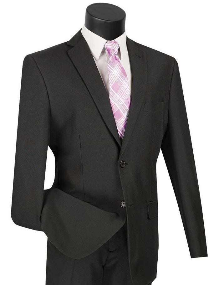 Black Regular Fit 2 Piece Suit by Vinci