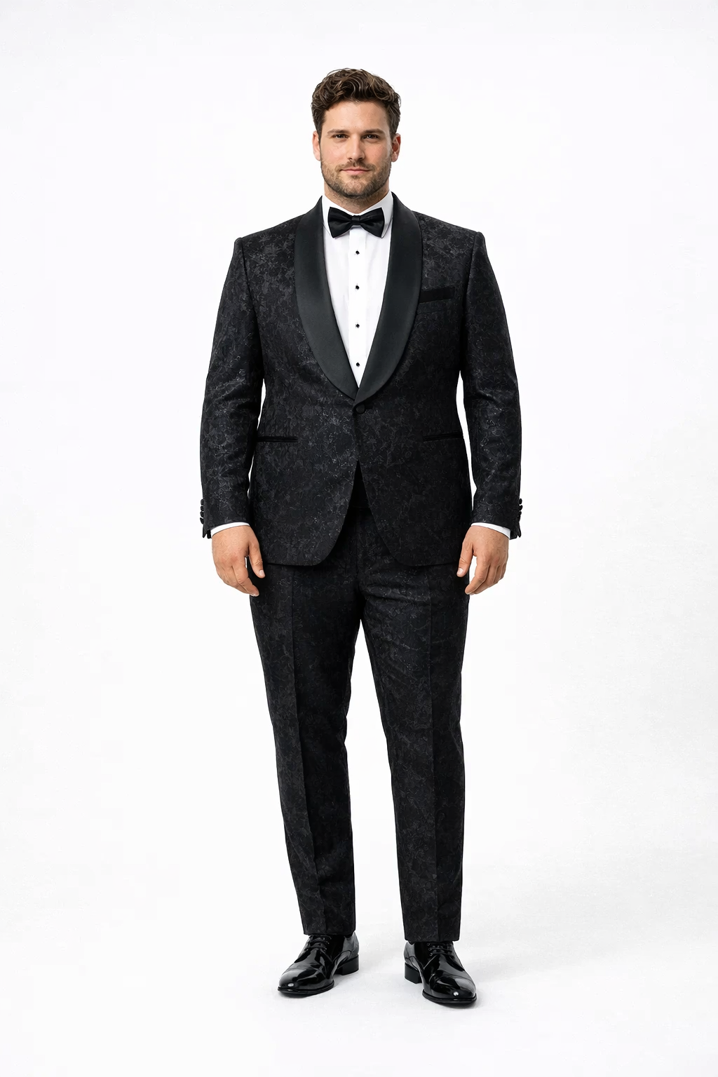 Black Sequin Tuxedo Suit with Satin Shawl Lapel - Mens Slim Fit Formal Prom and Wedding Attire by USA Men's Outlet