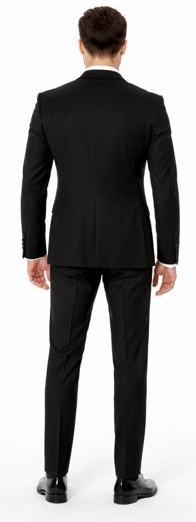 Black Slim Fit Tuxedo with Large Shawl Lapel – 3 Piece Wedding & Prom Set