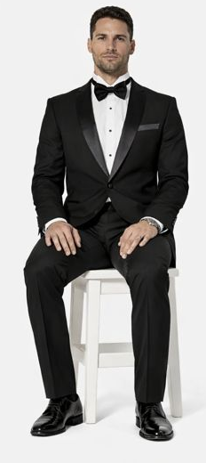 Black Slim Fit Tuxedo with Shawl Lapel – Wedding & Prom