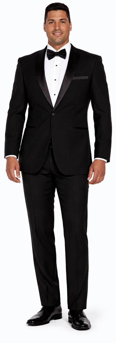 Black Slim Fit Tuxedo with Shawl Lapel – Wedding & Prom