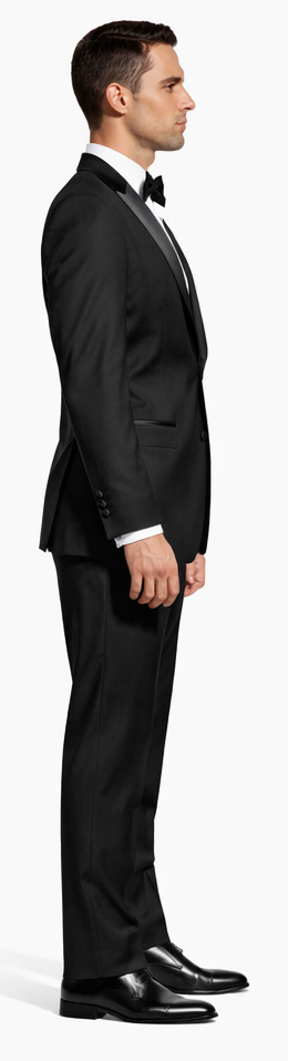 Black Tuxedo Slim Fit Peak Lapel - Wedding - Prom