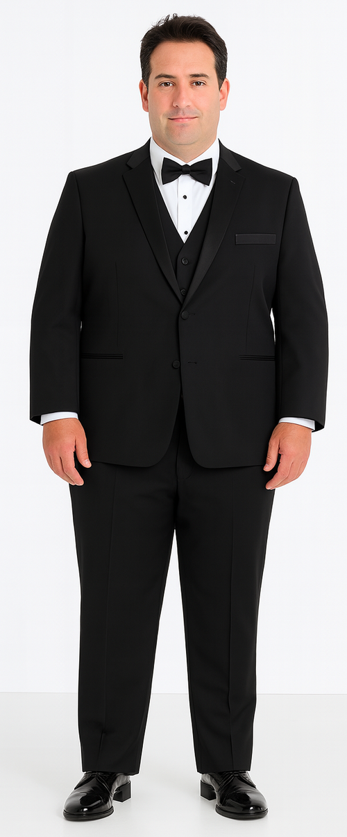 Black Tuxedo Slim Fit with Notch Lapel - Wedding - Prom