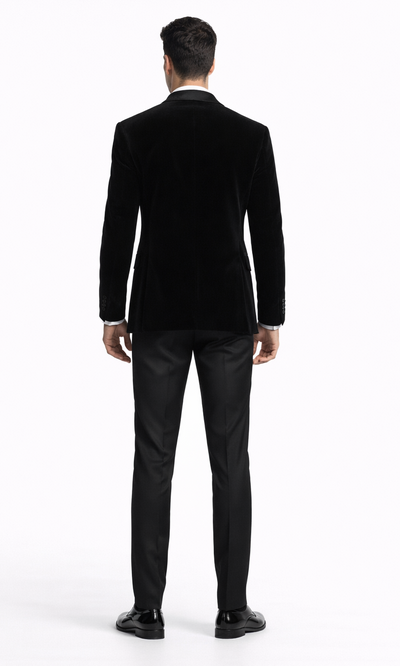 Black Velvet Tuxedo Jacket with Shawl Lapel – Slim Fit