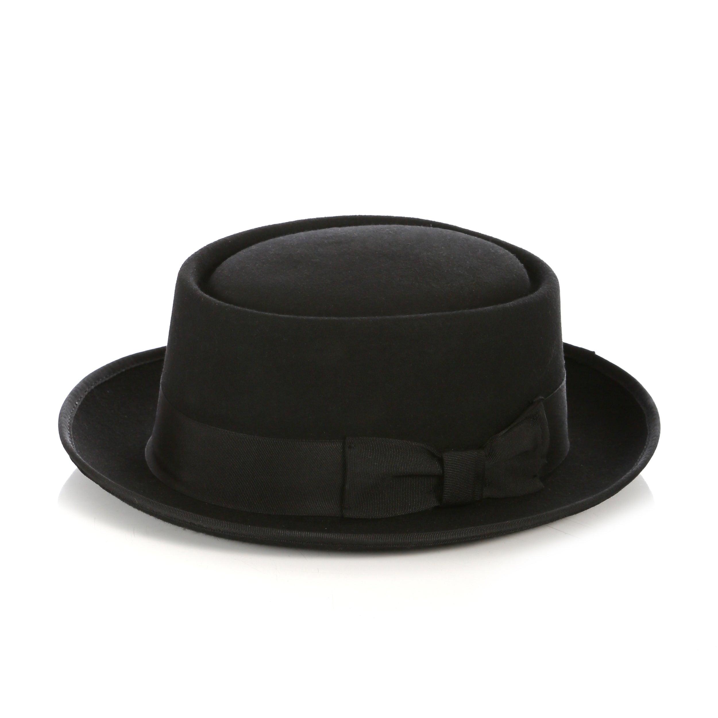 Black Premium Wool Pork Pie Hat by Ferrecci