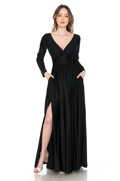 Mother Of The Bride Dress Stretchy Long Sleeve Formal Gown