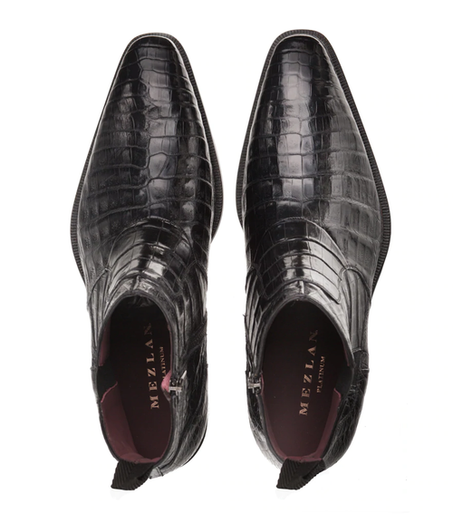 Mezlan Blackmore Crocodile Dress Boots Black (4715-F)
