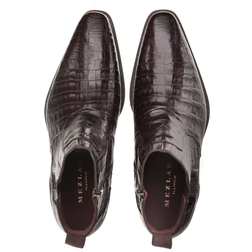 Mezlan Blackmore Crocodile Dress Boots Brown (4715-F)