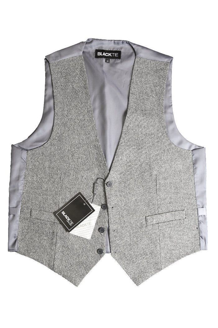 Black & White Brodie Tweed Vest by BLACKTIE