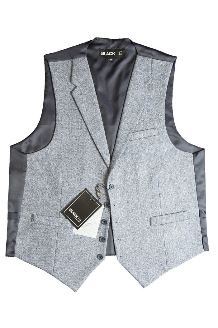 Blue Camdyn Tweed Vest by BLACKTIE