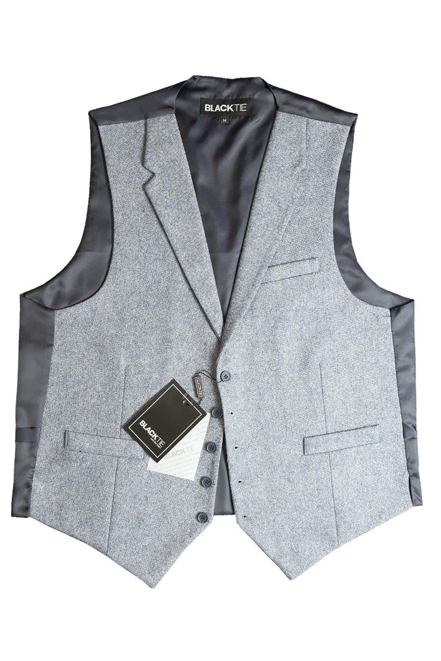Blue Camdyn Tweed Vest by BLACKTIE