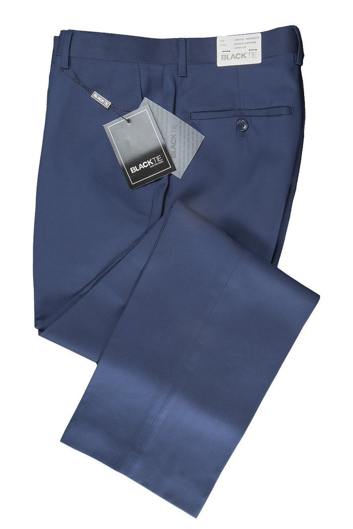 Bradley Sapphire Blue Luxury Wool Blend Suit Pants by BLACKTIE