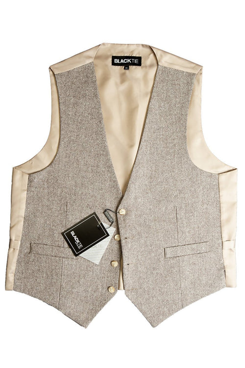 Brown Brodie Tweed Vest by BLACKTIE
