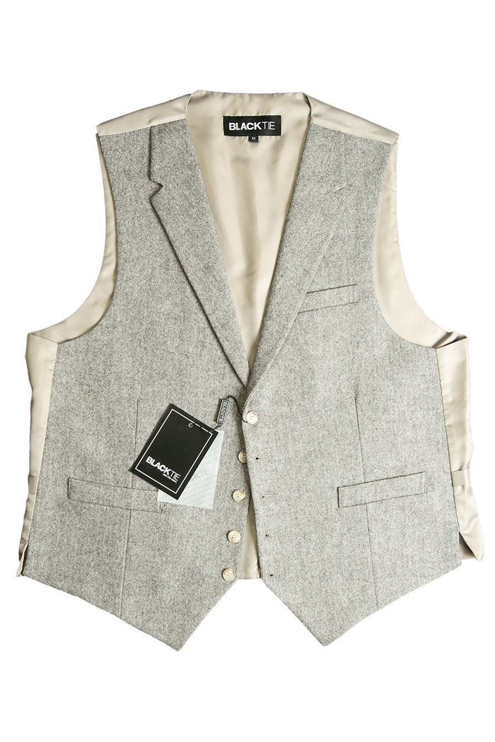 Brown Camdyn Tweed Vest by BLACKTIE
