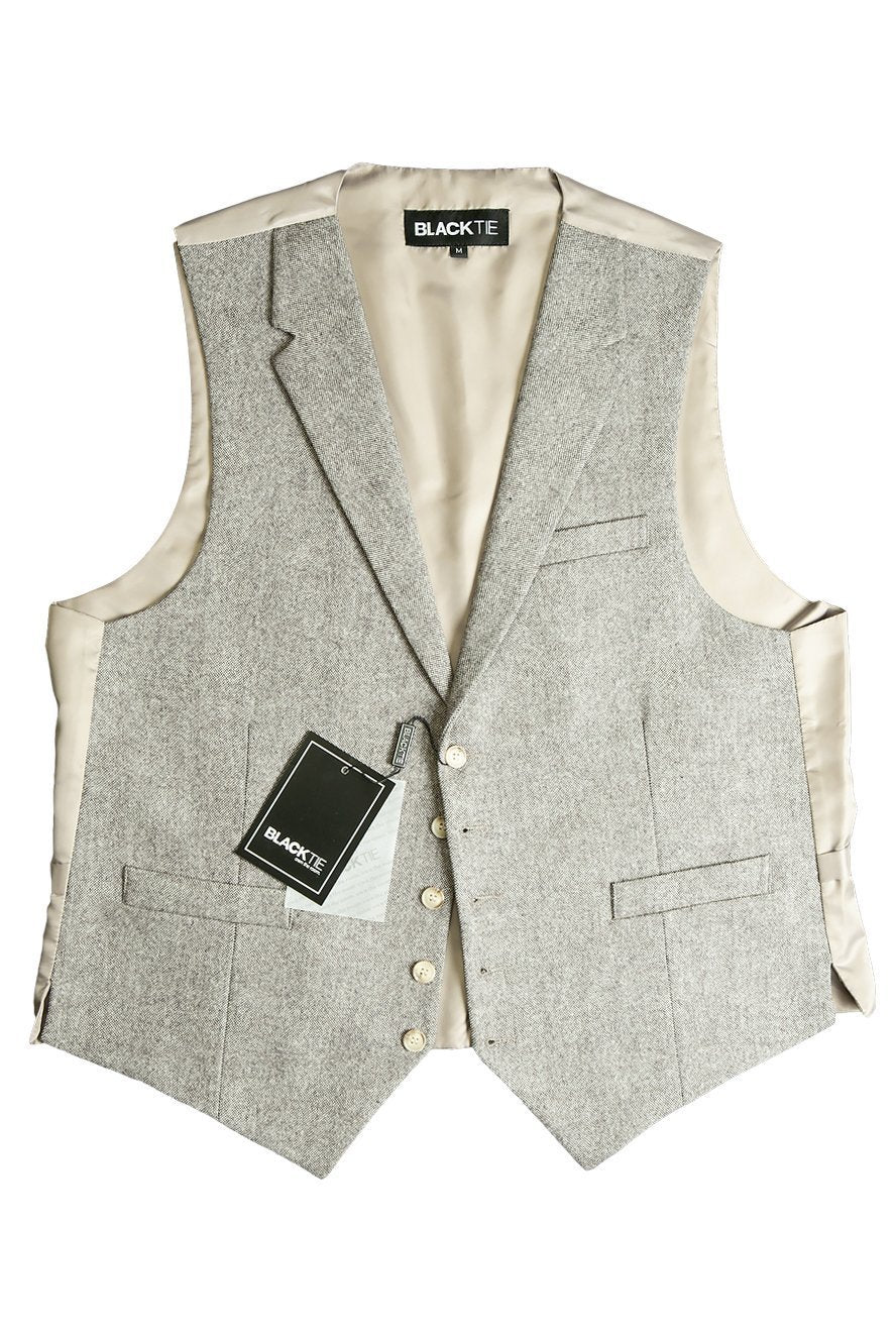 Brown Camdyn Tweed Vest by BLACKTIE