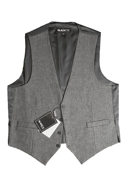 Charcoal Brodie Tweed Vest by BLACKTIE
