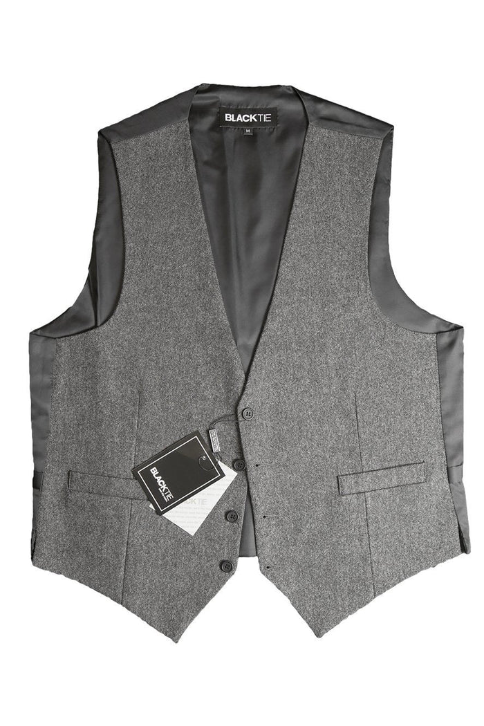 Charcoal Brodie Tweed Vest by BLACKTIE