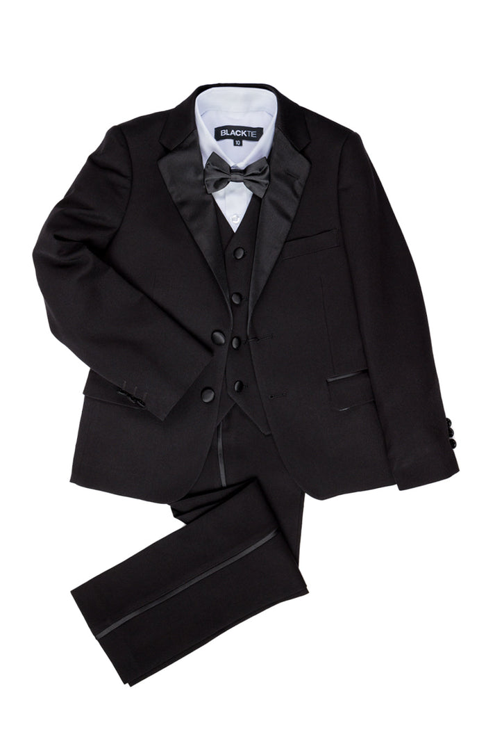 Kingston Kids Onyx Black Tuxedo (5-Piece Set) by BLACKTIE