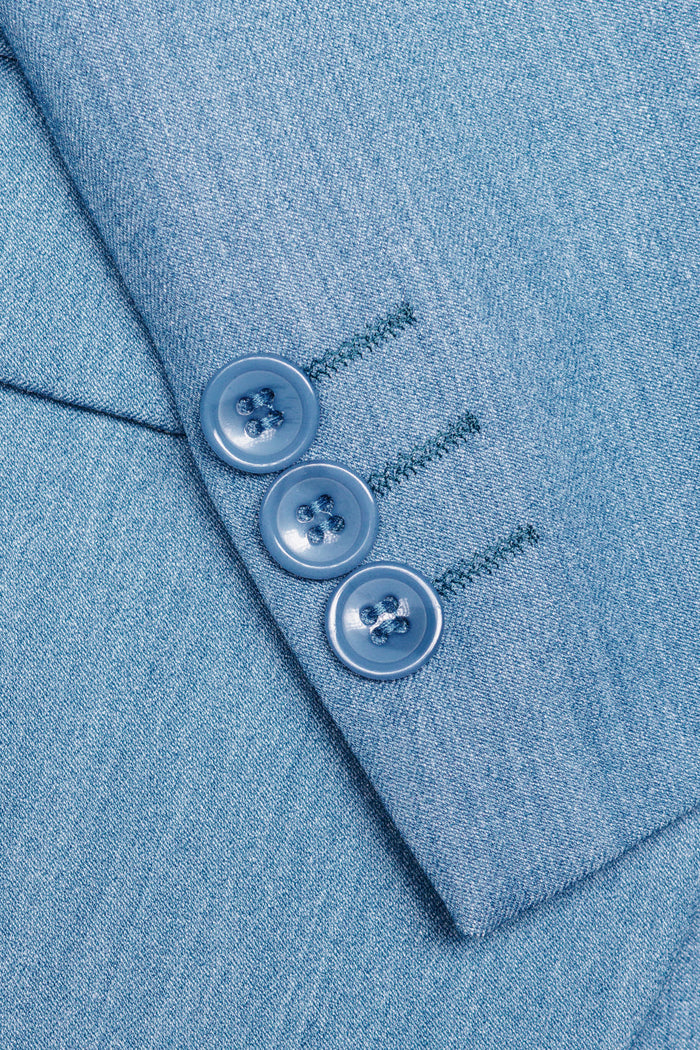 Liam Kids Denim Blue Suit (5-Piece Set) by BLACKTIE