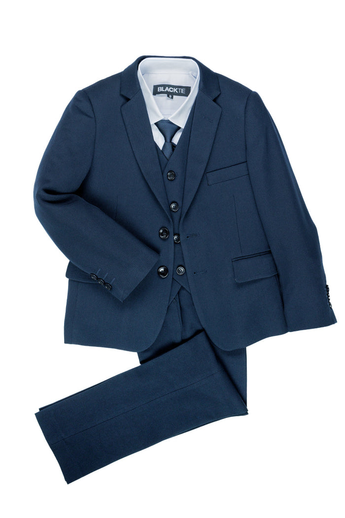 Liam Kids Midnight Blue Suit (5-Piece Set) by BLACKTIE