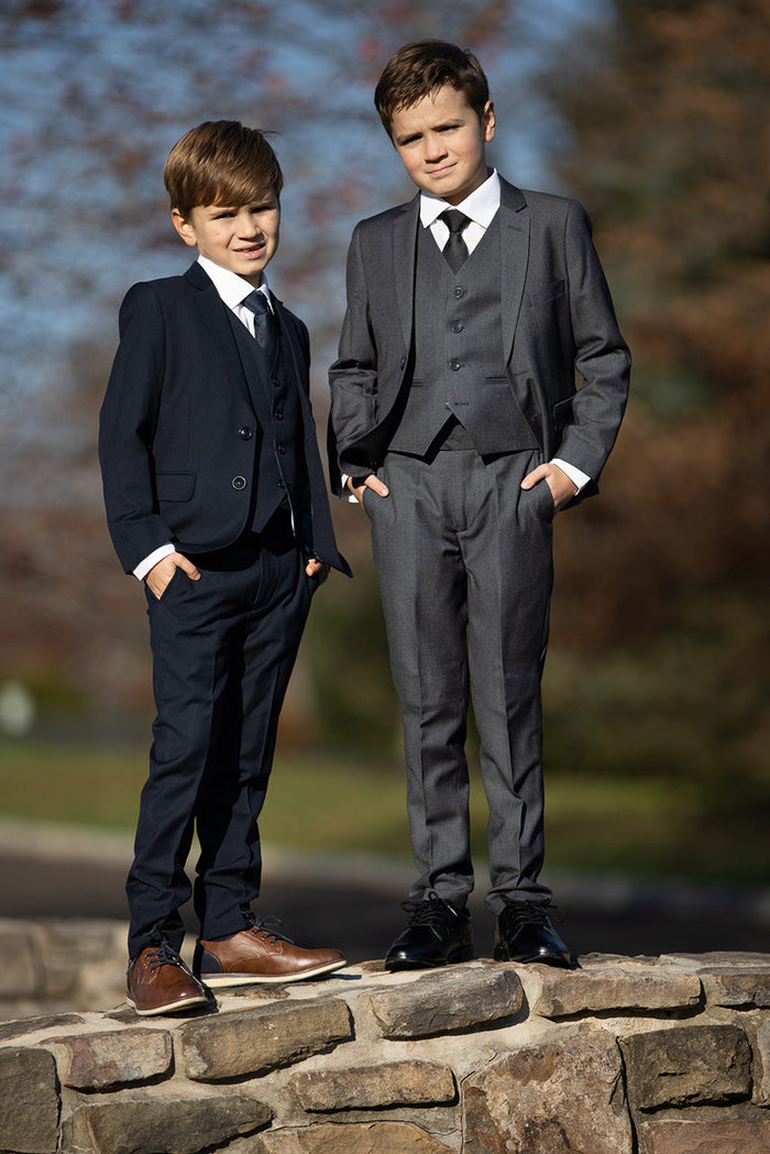 Liam Kids Midnight Blue Suit (5-Piece Set) by BLACKTIE