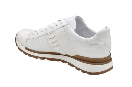 Belvedere Blake White Ostrich Leather Luxury Shoe