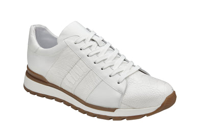 Belvedere Blake White Ostrich Leather Luxury Shoe