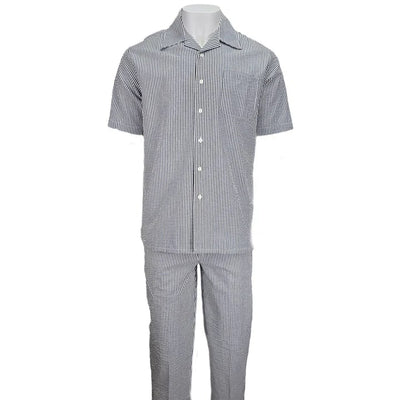 Black Seersucker 2pc Set