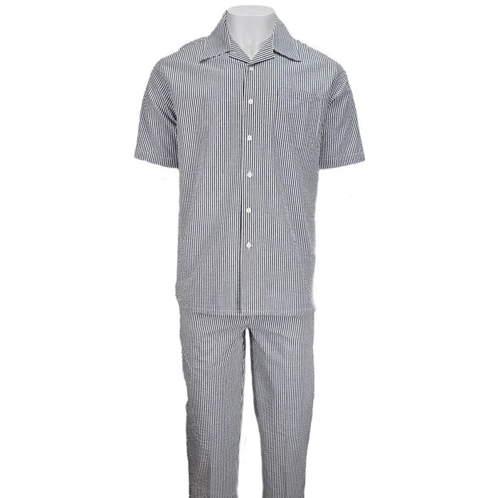 Black Seersucker 2pc Set by USA Men's Outlet