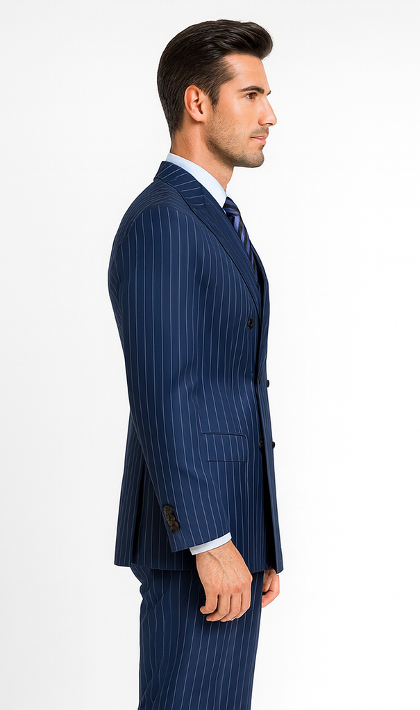 Royal Blue Pinstripe Suit - Gangster Suit - 1920's Suit - Double Breasted Suit by USA Men's Outlet