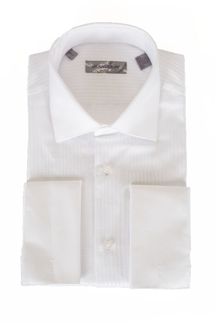 Maurizio White Laydown Tuxedo Shirt by Brandolini