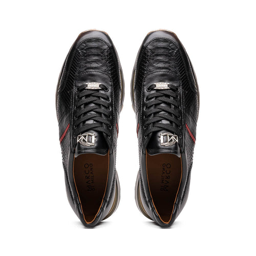 Marco Di Milano Brescia Python & Calfskin Sneakers Black