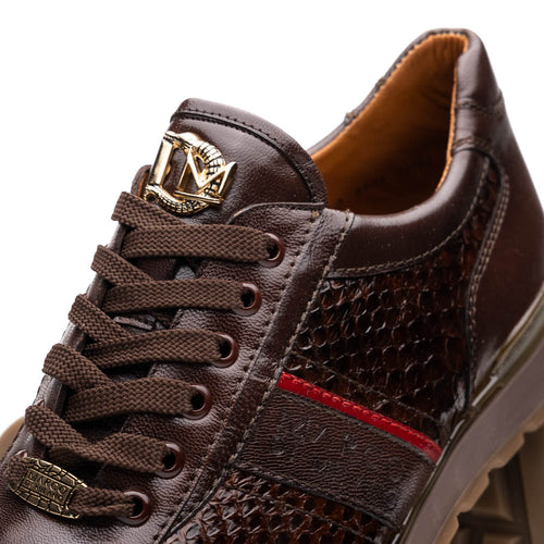 Marco Di Milano Brescia Python & Calfskin Sneakers Brown