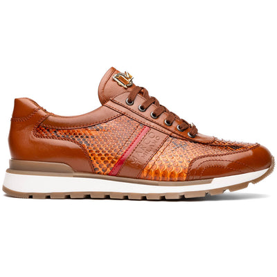 Marco Di Milano Brescia Python & Calfskin Sneakers Honey