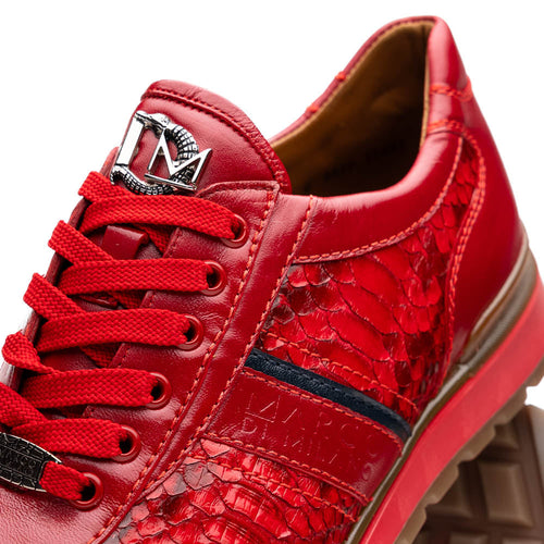 Marco Di Milano Brescia Python & Calfskin Sneakers Red